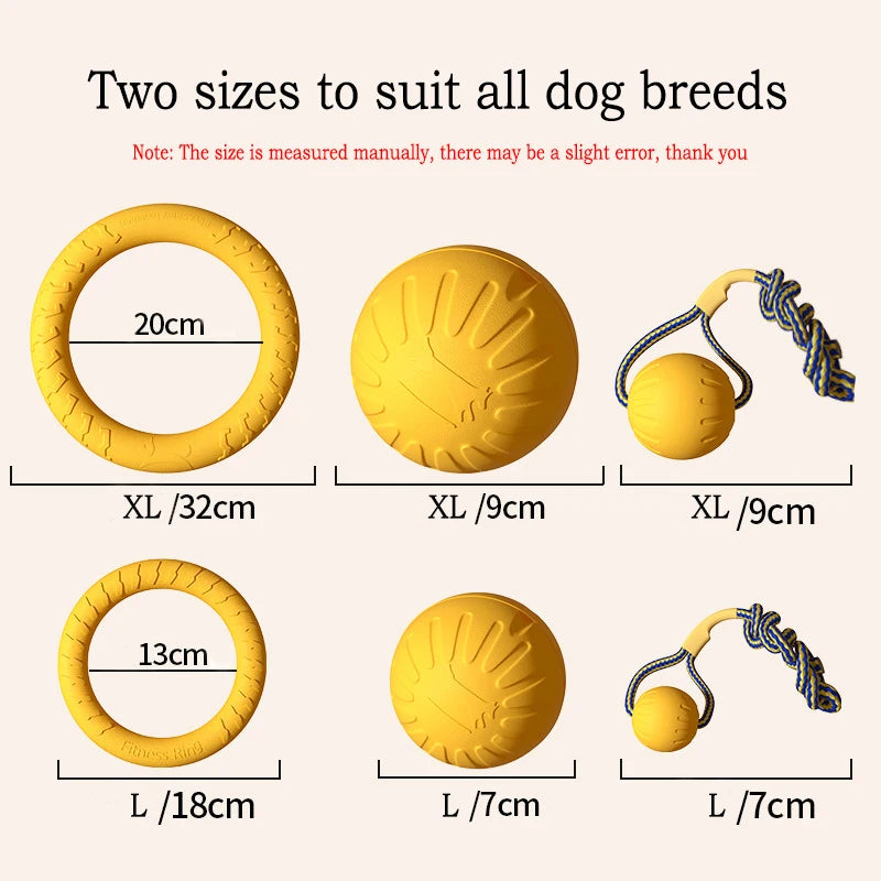 Durable Flying Disc + Ball + Tug Rope
