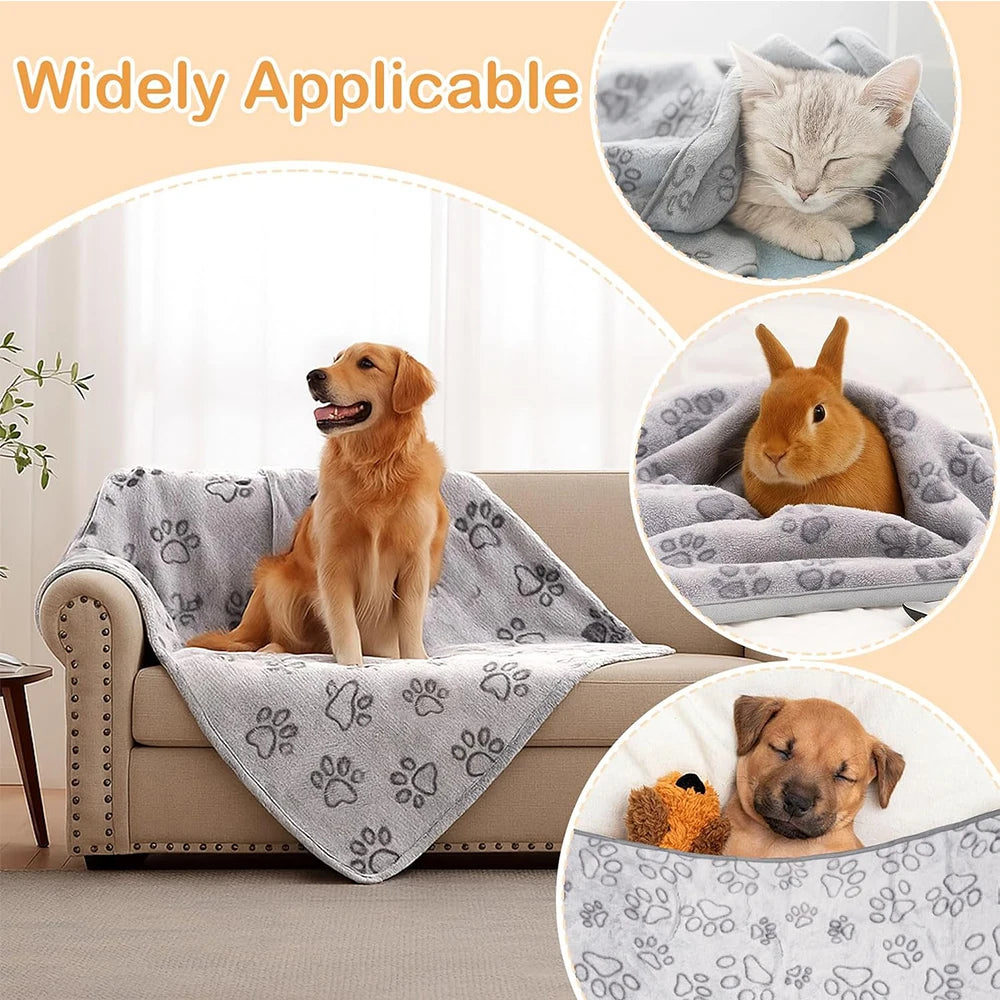 Plush Paw Print Blanket