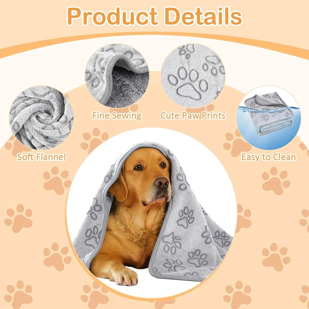 Plush Paw Print Blanket