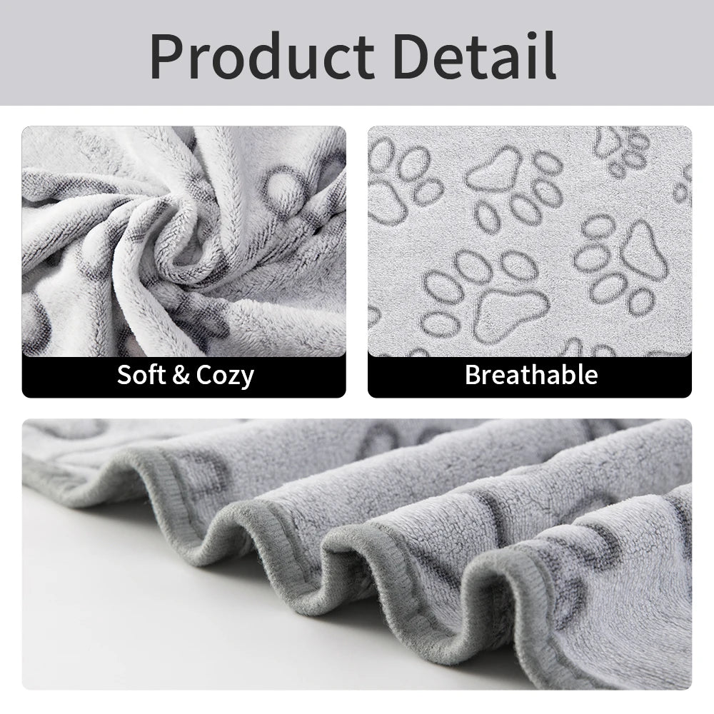 Plush Paw Print Blanket