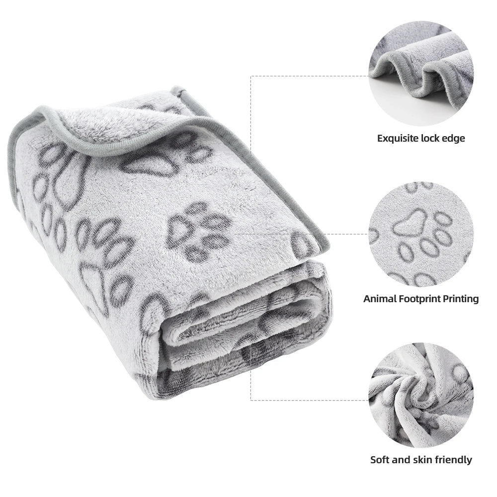 Plush Paw Print Blanket