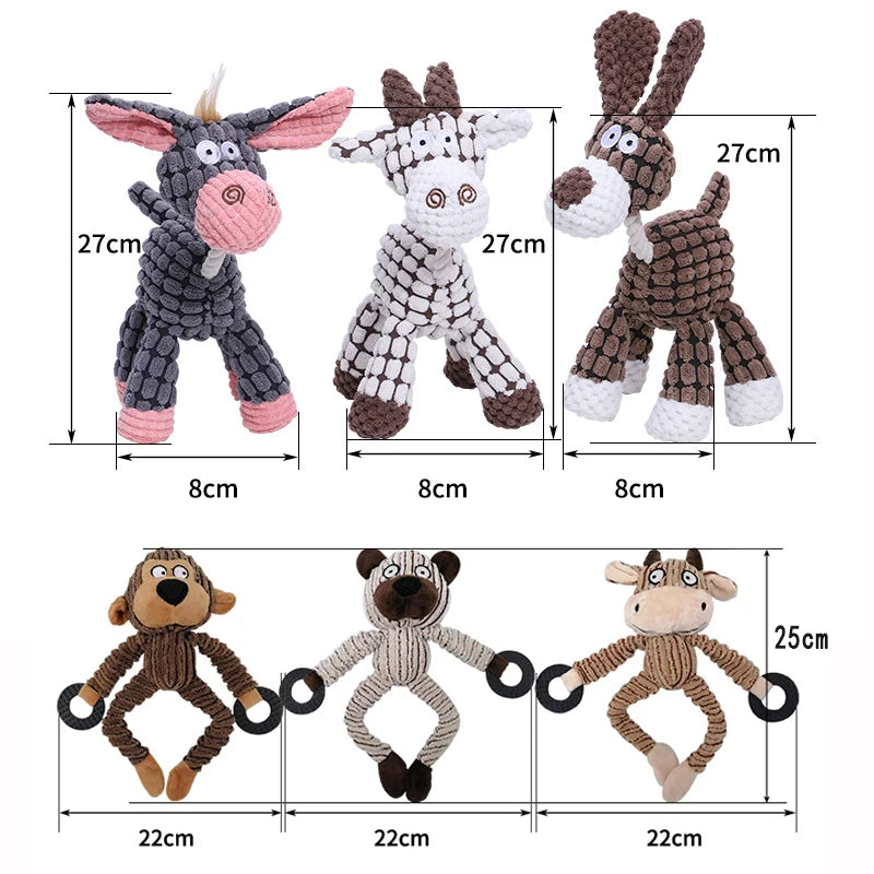 Monkey Bear Ox Donkey Sheep Dog Plush