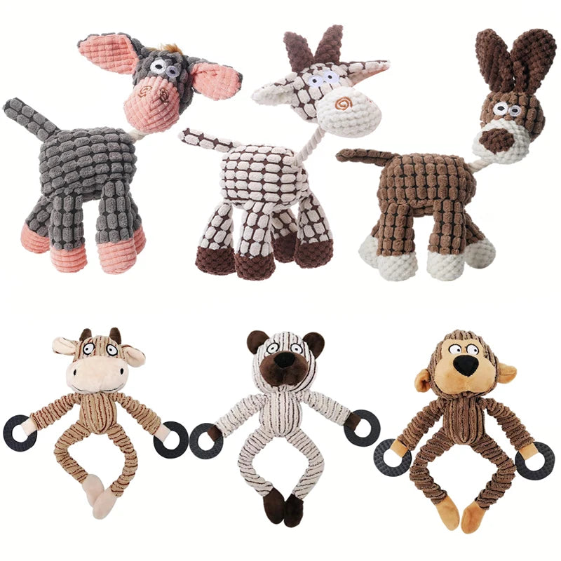 Monkey Bear Ox Donkey Sheep Dog Plush