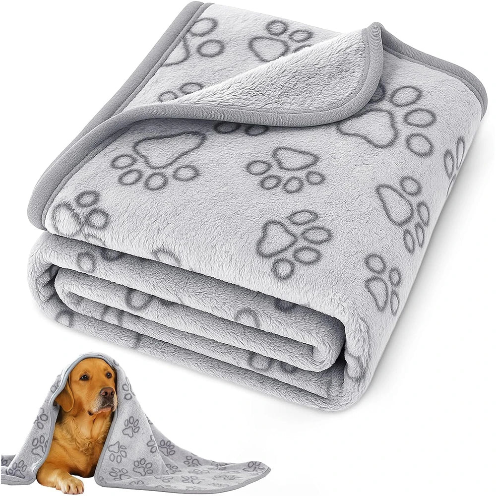 Plush Paw Print Blanket